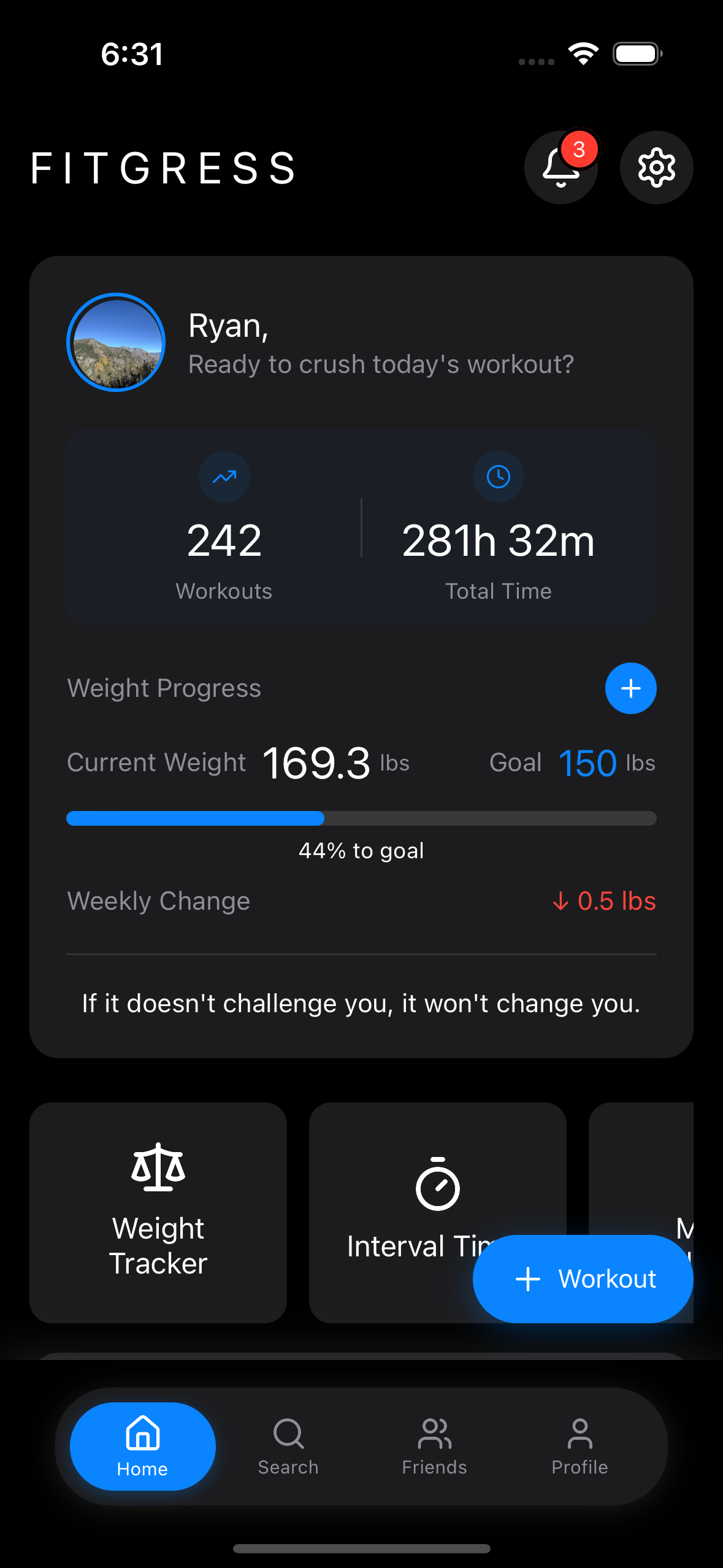 FITGRESS App Interface